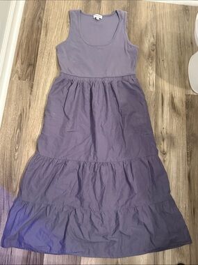 Evereve Lavender Tiered Tank Maxi Dress Womens sz L